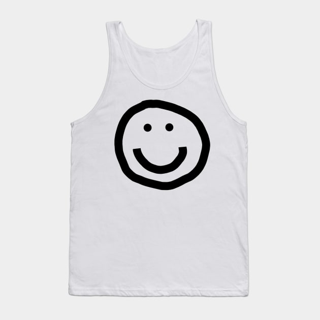 Round Face Black Line Tank Top by ellenhenryart